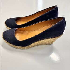 Women’s Navy Espadrille Wedge Pumps